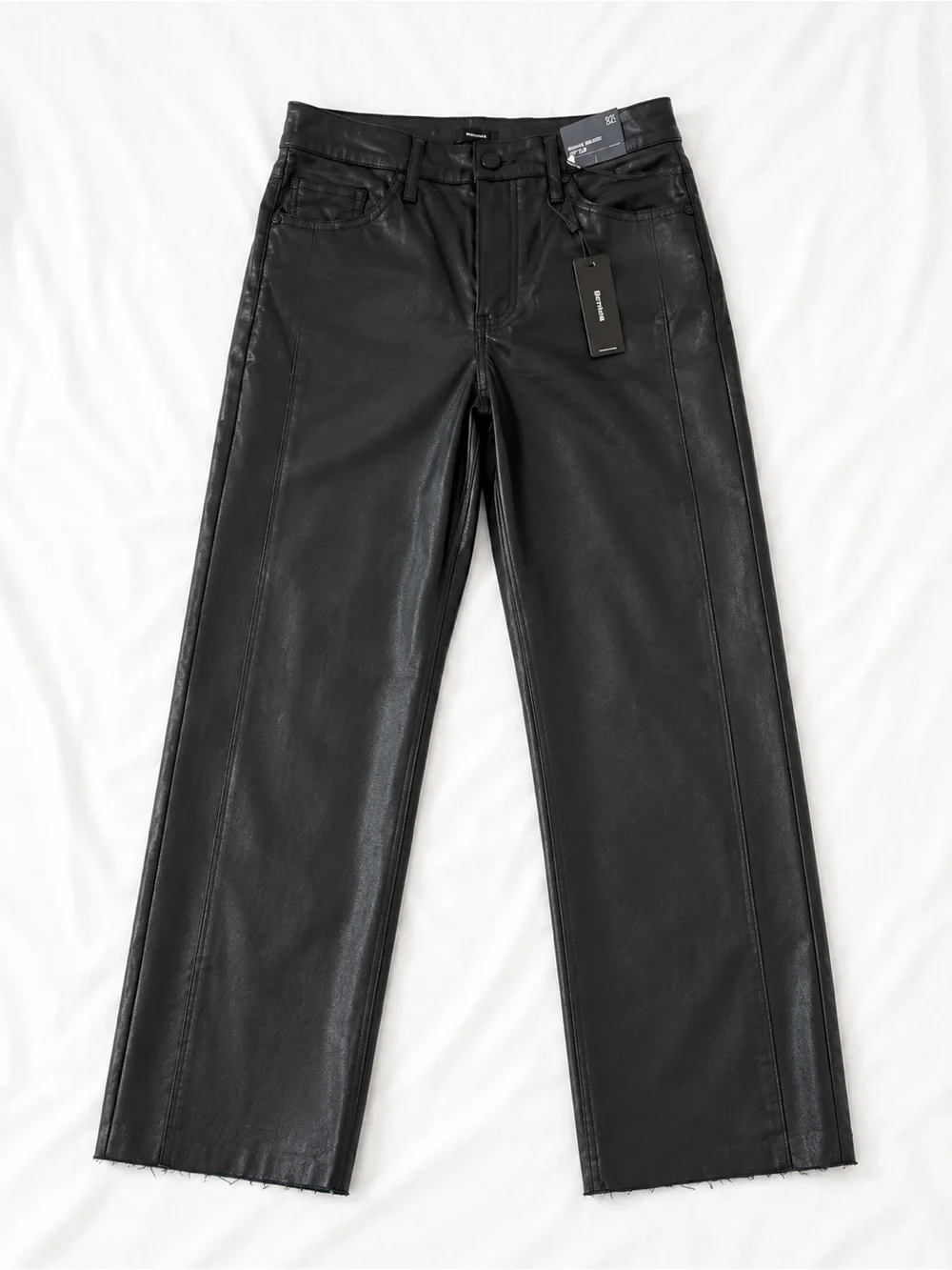 Express- Modern Straight High Rise Black Coated Jeans